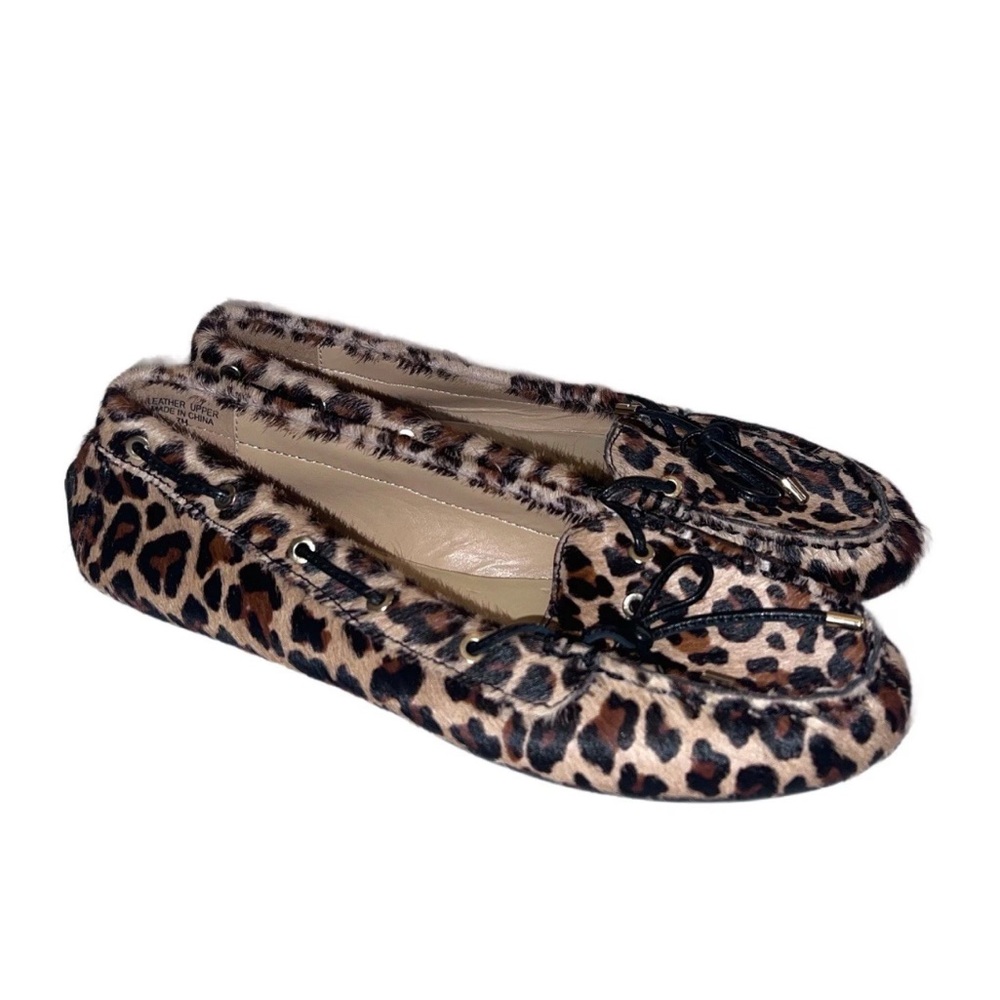 Talbots Leopard Print Calf Hair Slip On Flats Shoes Sz 7